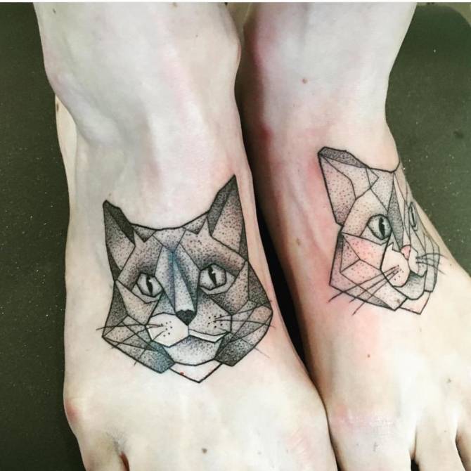 Een katten tattoo is voor eeuwig