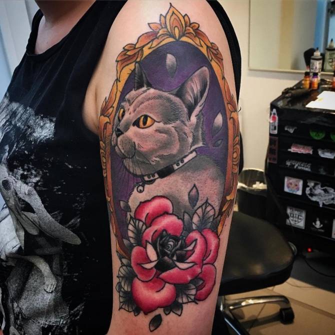 Een katten tattoo is voor eeuwig