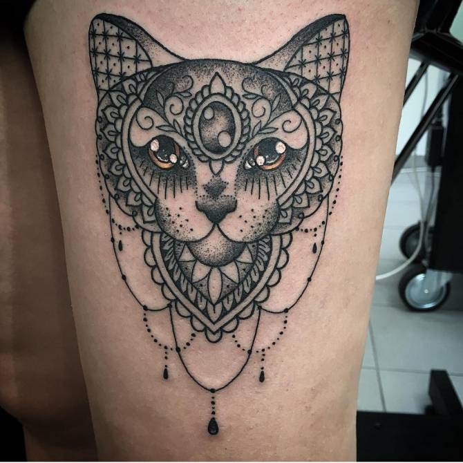 Een katten tattoo is voor eeuwig