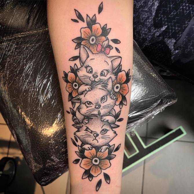 Een katten tattoo is voor eeuwig