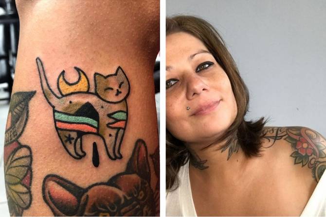 Een katten tattoo is voor eeuwig
